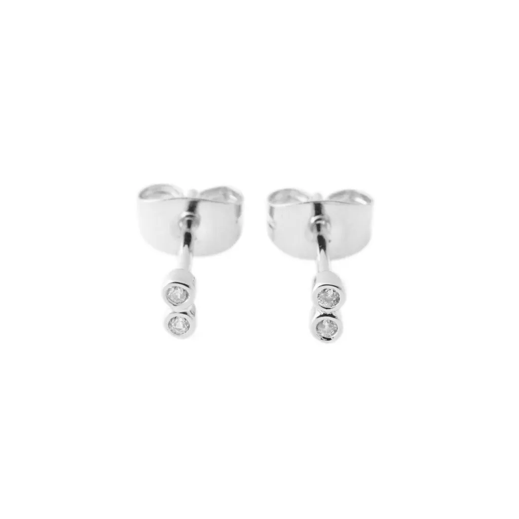 Double Crystal Stud Earrings