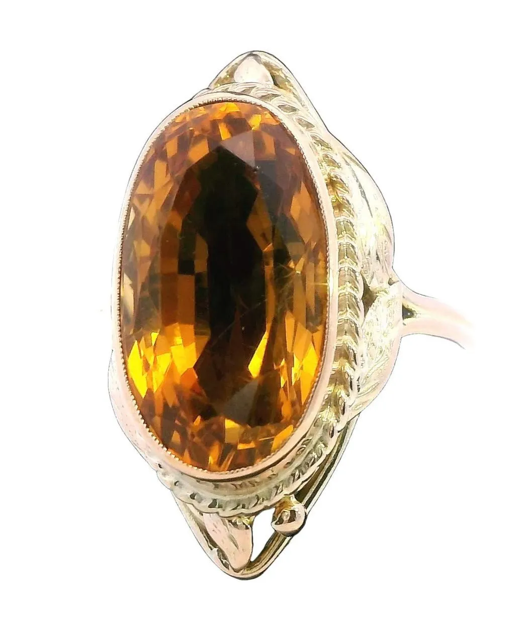 Elegant 9ct Yellow Gold Citrine Ring - Radiant and Refined