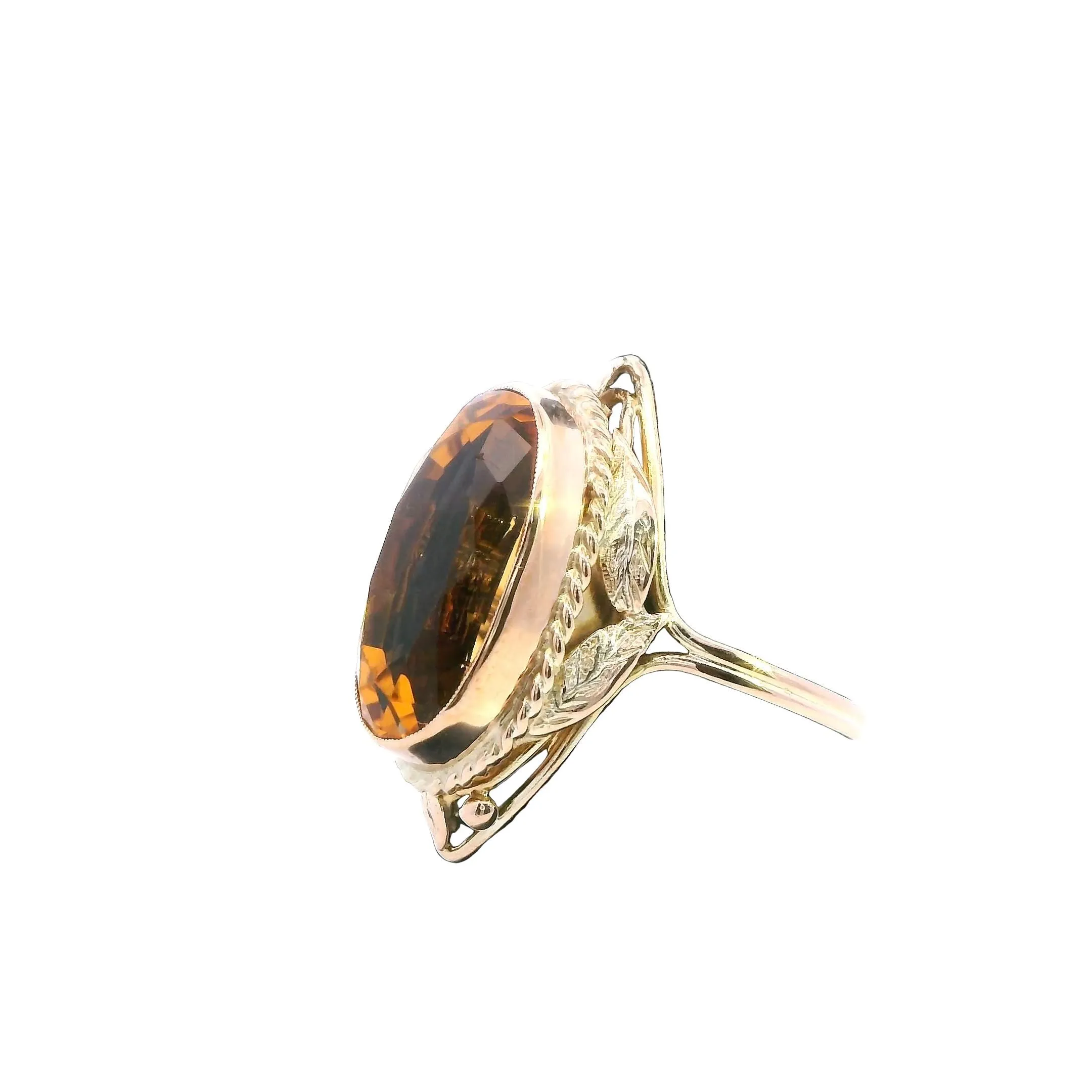 Elegant 9ct Yellow Gold Citrine Ring - Radiant and Refined