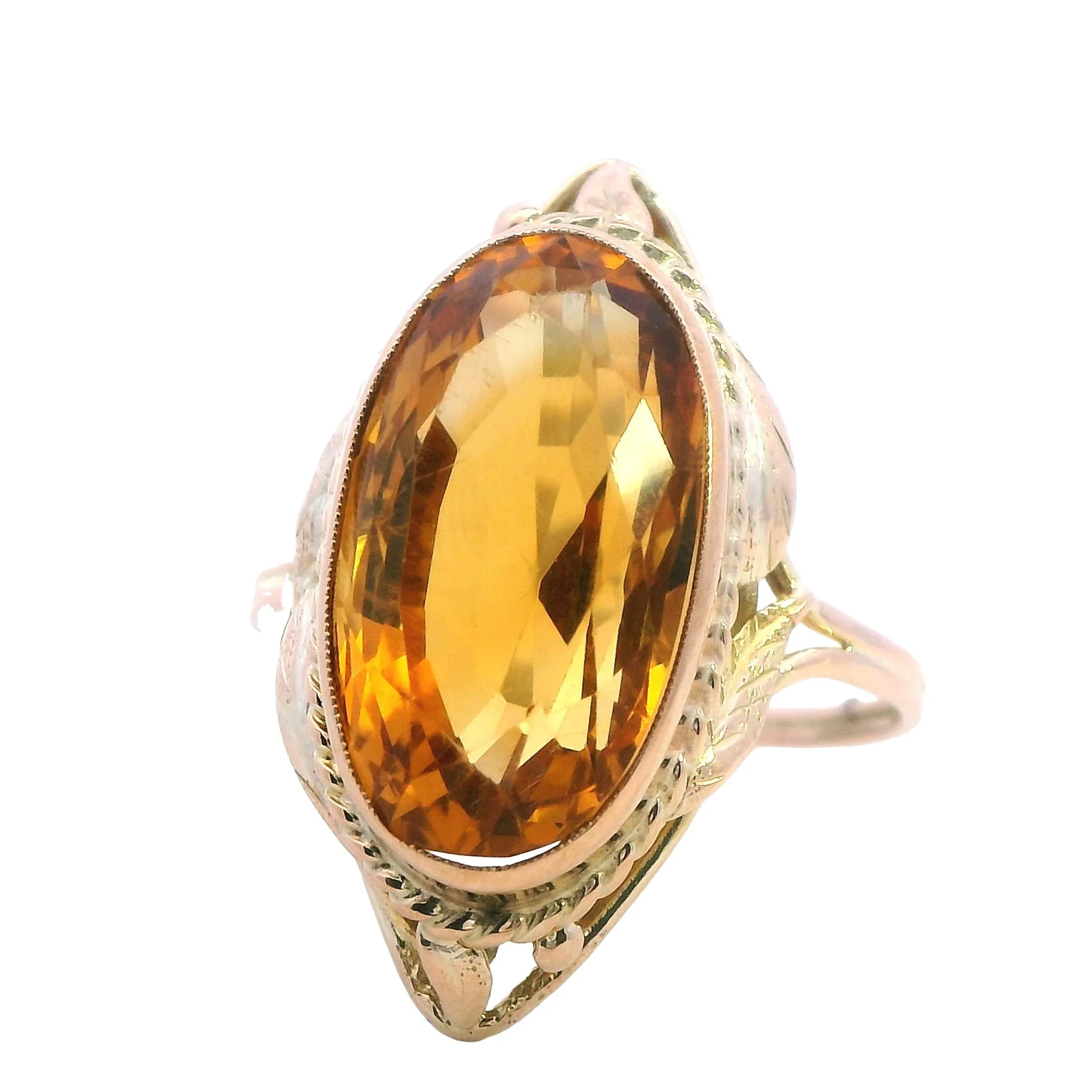 Elegant 9ct Yellow Gold Citrine Ring - Radiant and Refined