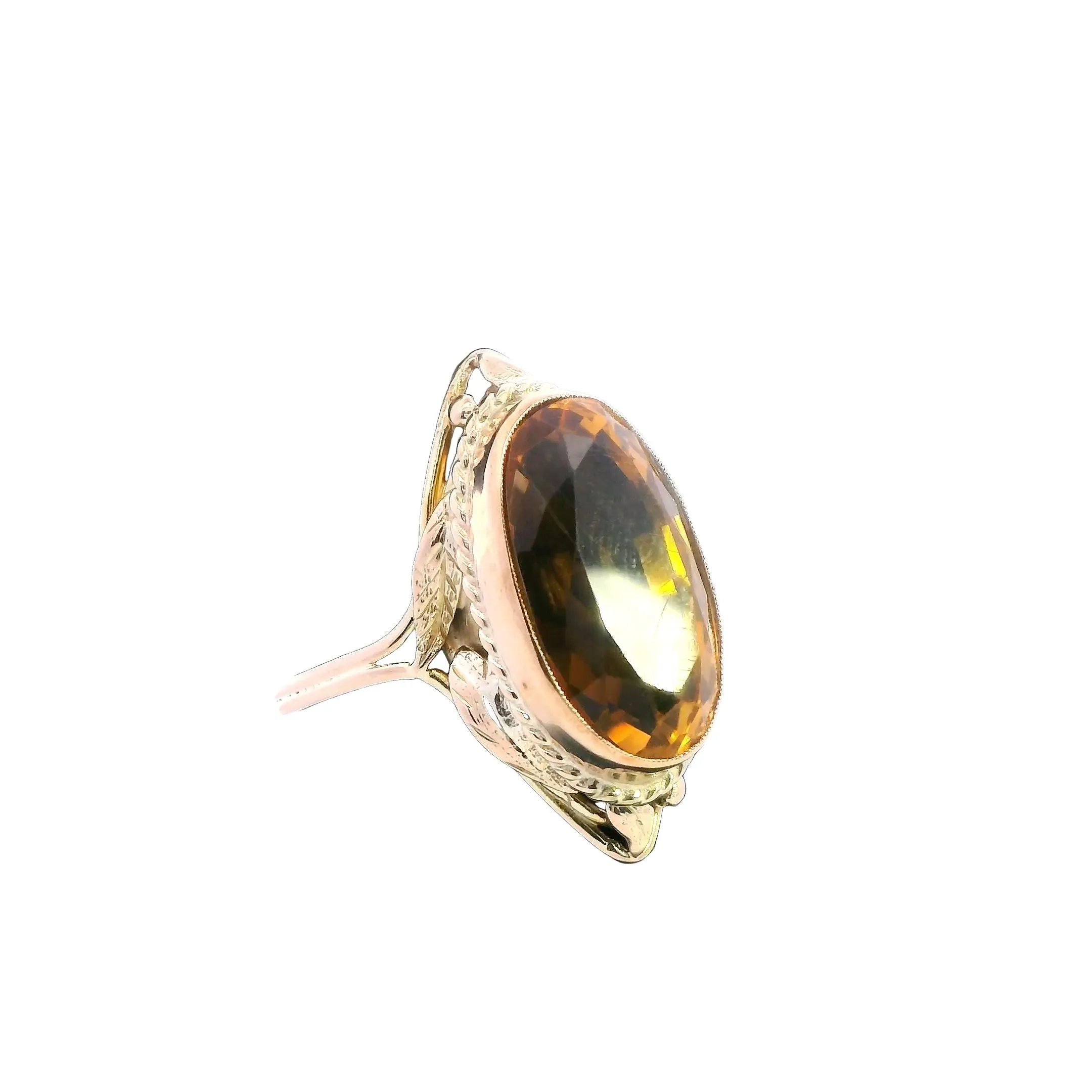 Elegant 9ct Yellow Gold Citrine Ring - Radiant and Refined