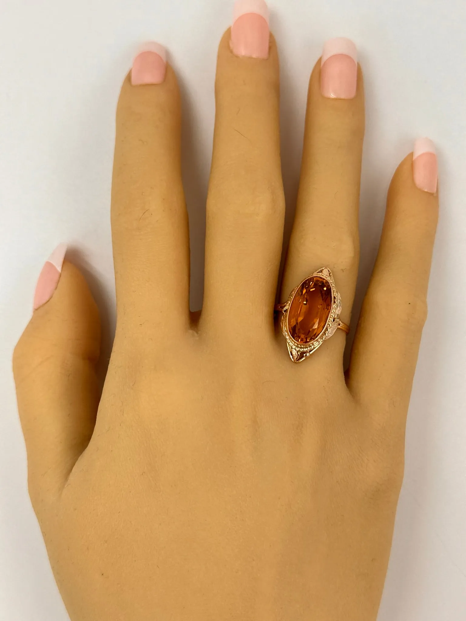 Elegant 9ct Yellow Gold Citrine Ring - Radiant and Refined