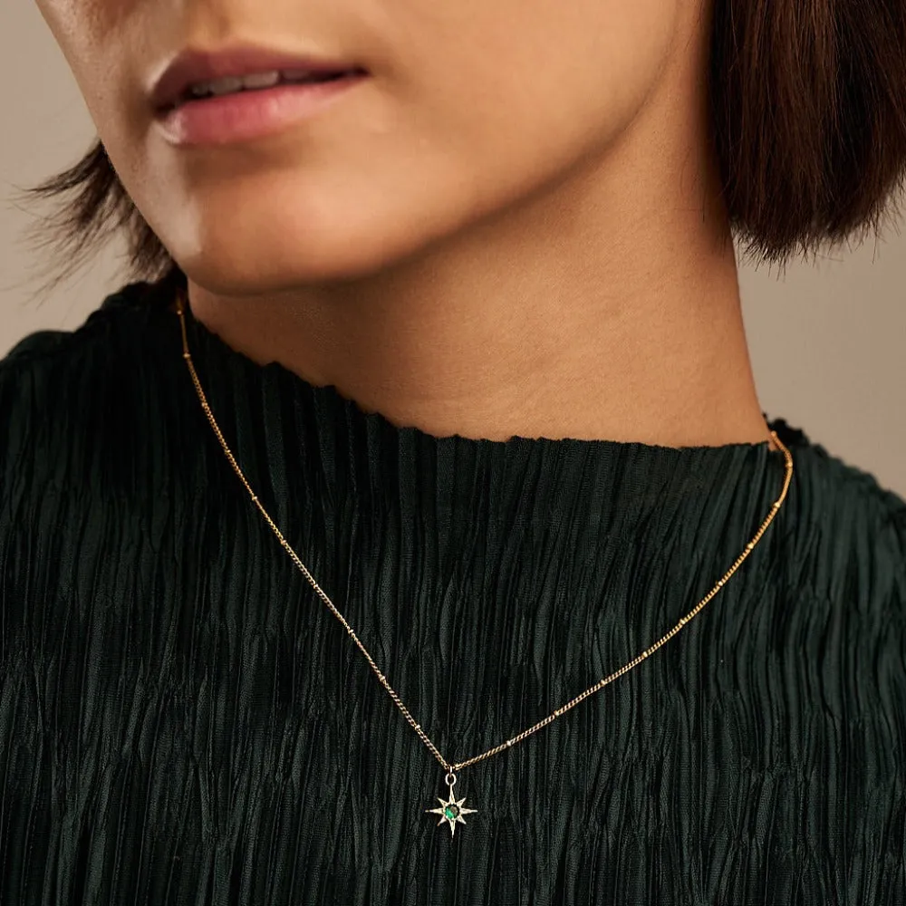 Emerald Star Charm Necklace