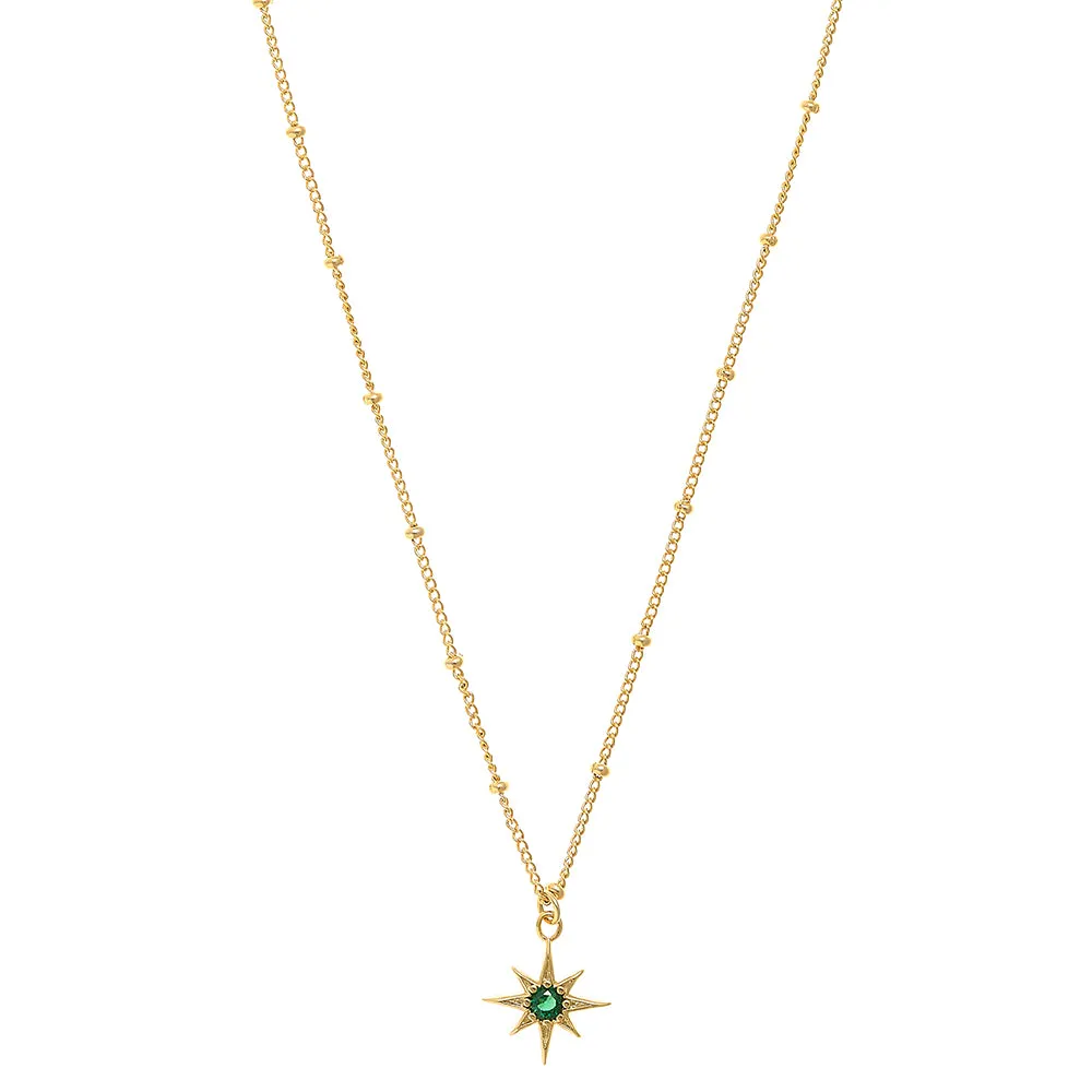 Emerald Star Charm Necklace