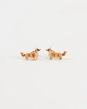 Enamel Corgi Earrings