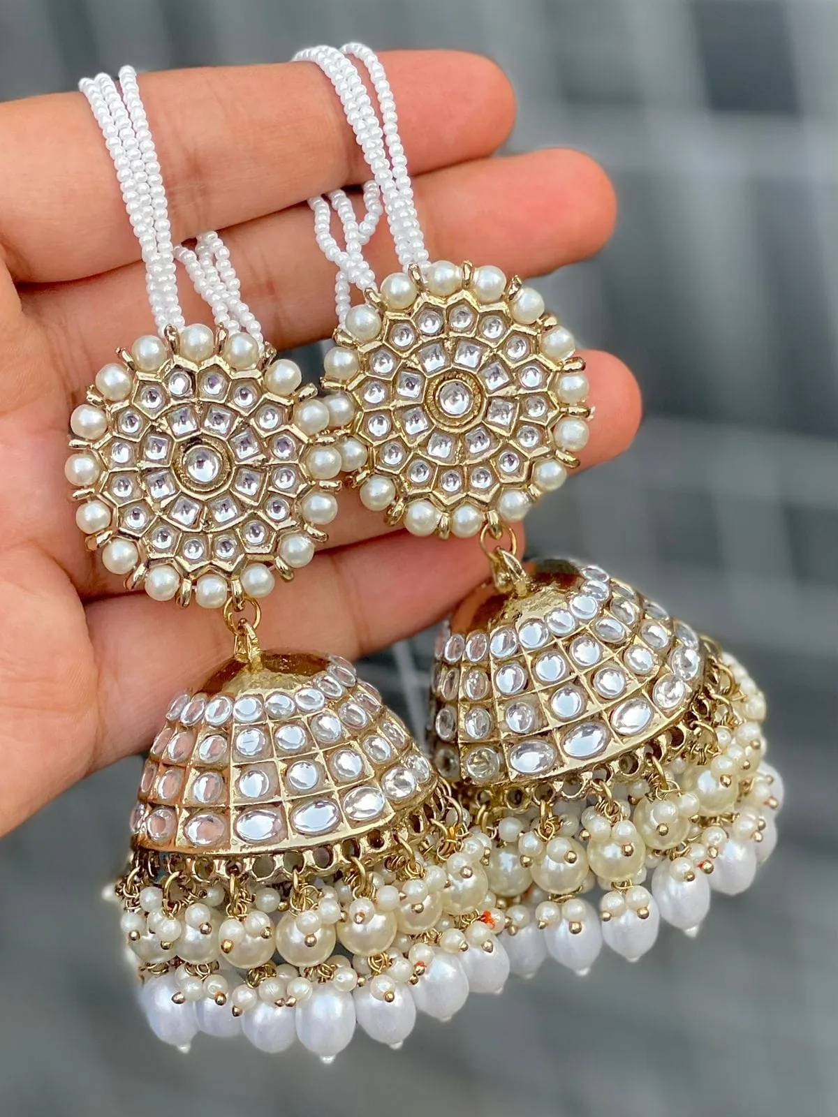 Ethnic Indian Earrings Handmade Kundan Jewelry for Weddings and Special Occasions