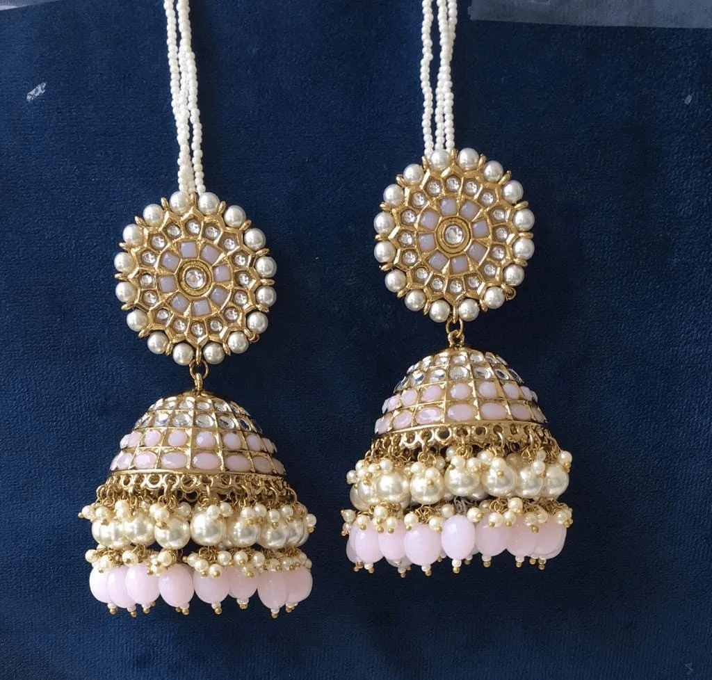 Ethnic Indian Earrings Handmade Kundan Jewelry for Weddings and Special Occasions