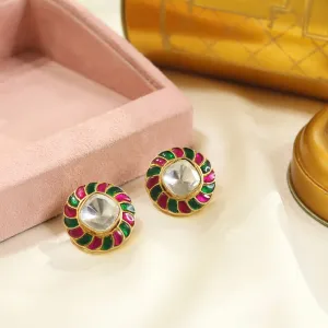 Ethnic Styles Kundan Earrings for Weddings Parties and Special Occasions with high quality