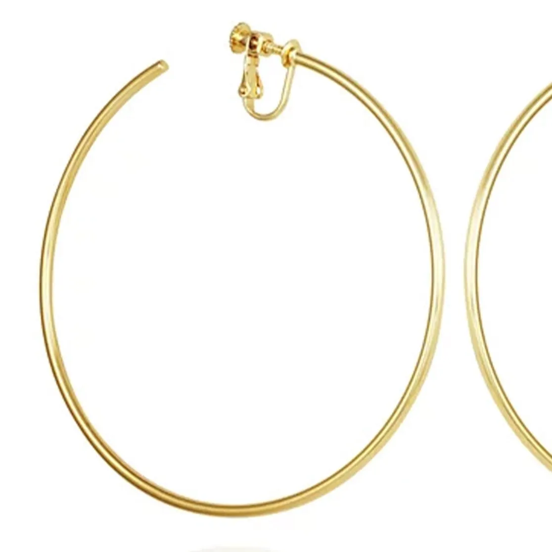 Extra Large Open Hoop Clip On Earrings