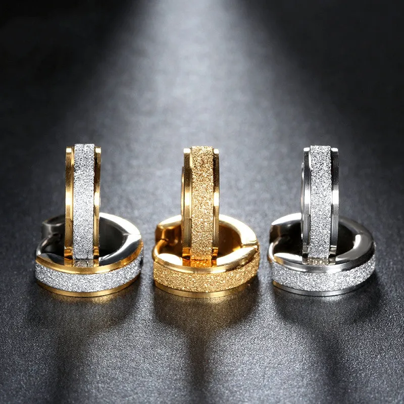 Fashion Gold Plated Hoop Earrings Punk Rock Stainless Steel Earrings For Women