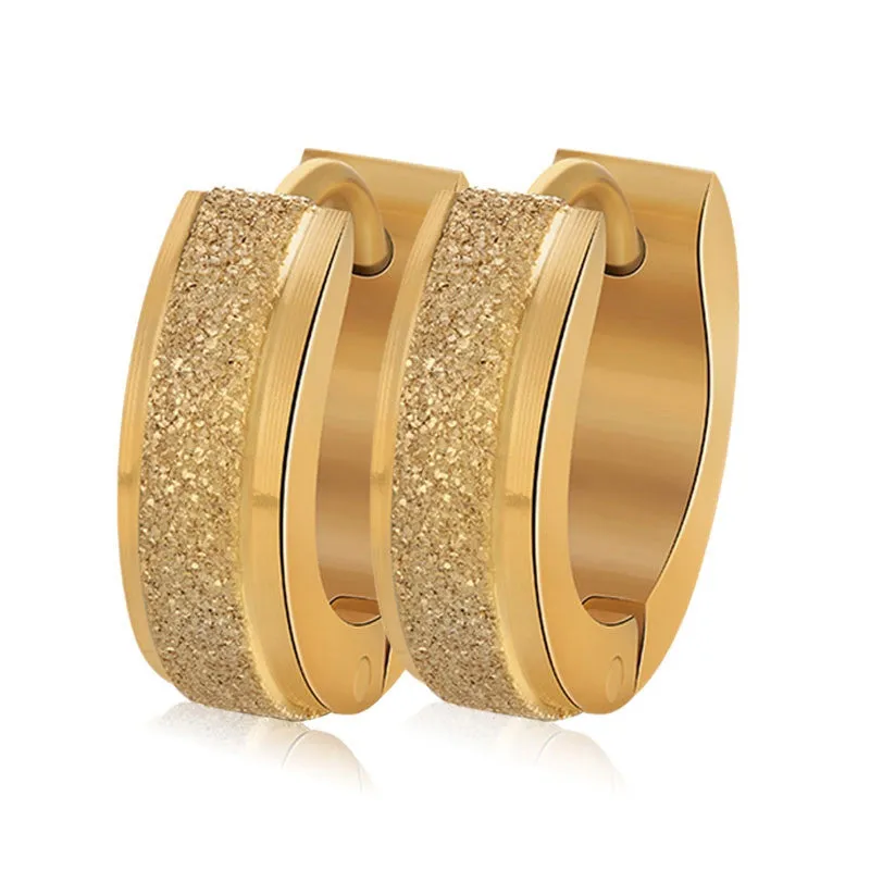 Fashion Gold Plated Hoop Earrings Punk Rock Stainless Steel Earrings For Women