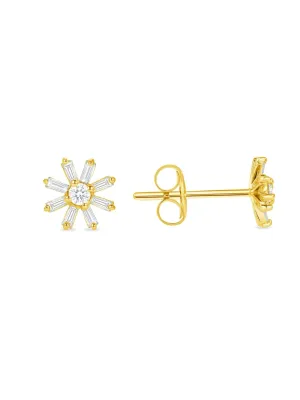 Flora Flower Stud Earrings 14K