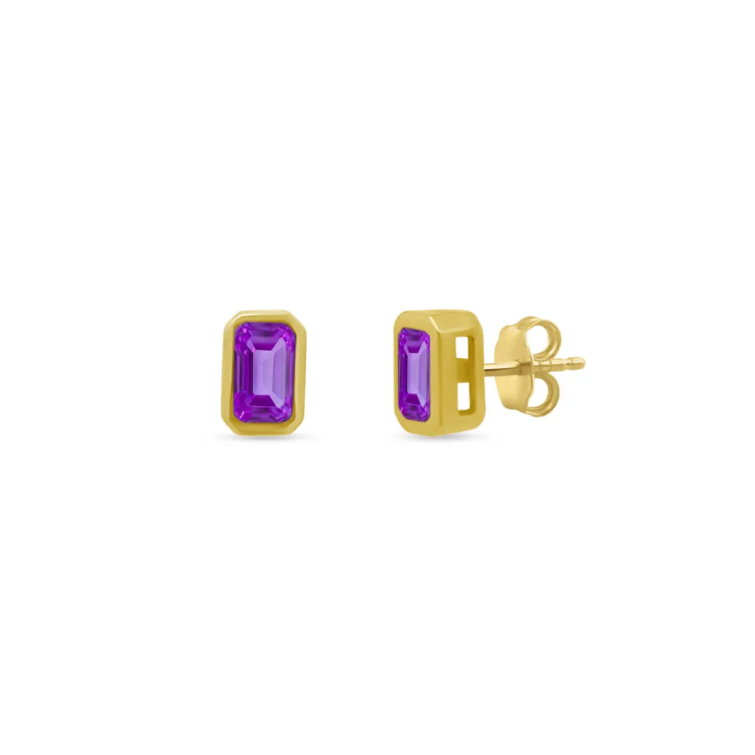 Gemstone Bezel Studs