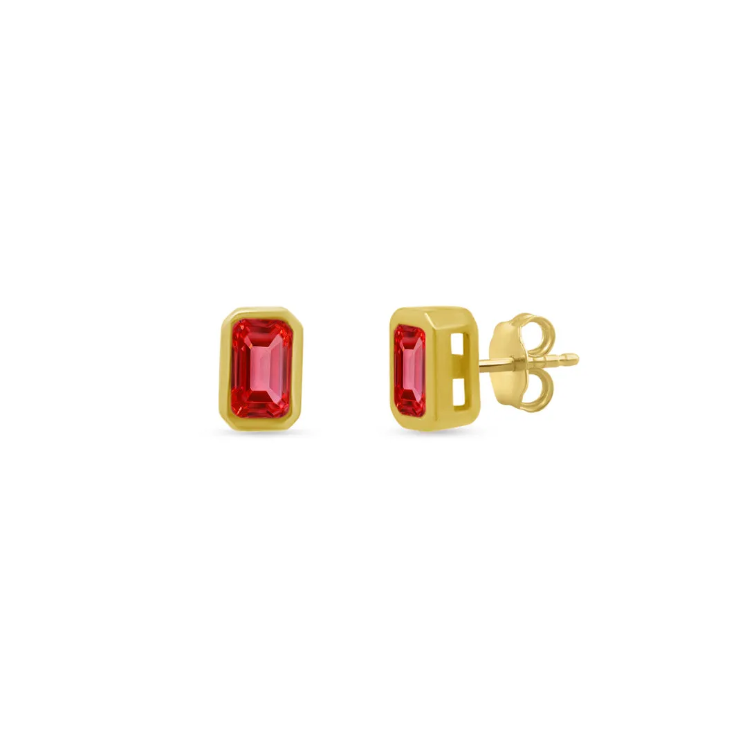 Gemstone Bezel Studs