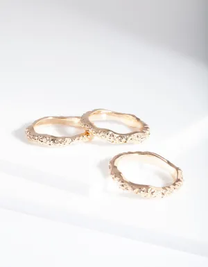 Gold Molten Layered Ring Stack