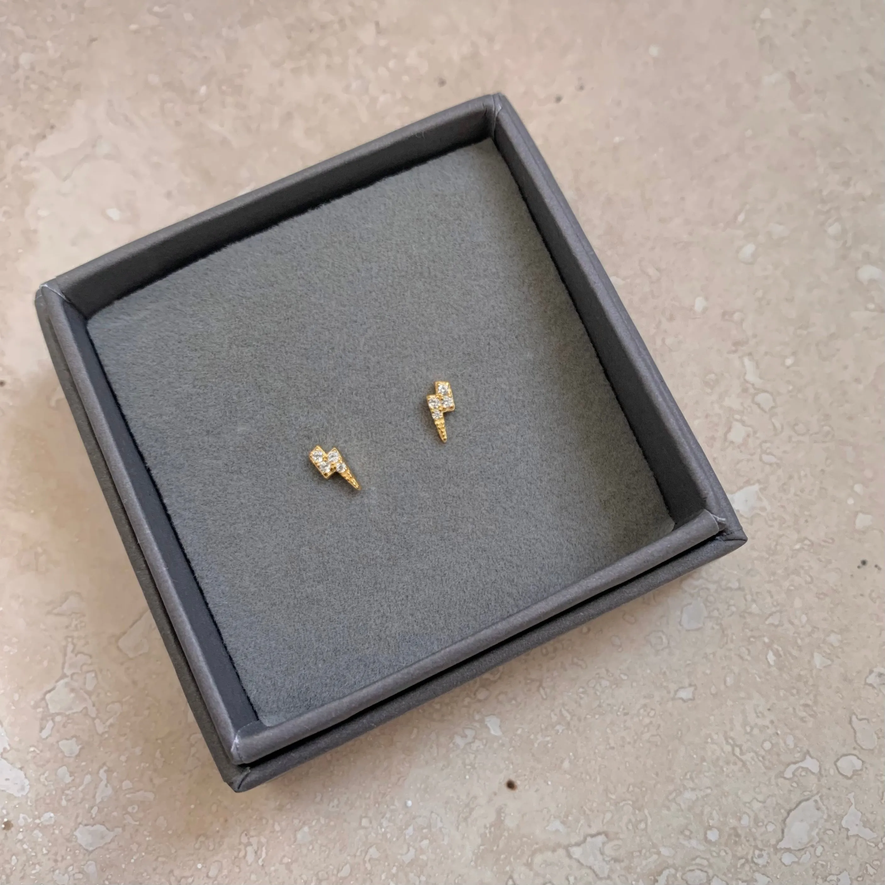 Gold or Silver Micro Lightning Bolt Studs