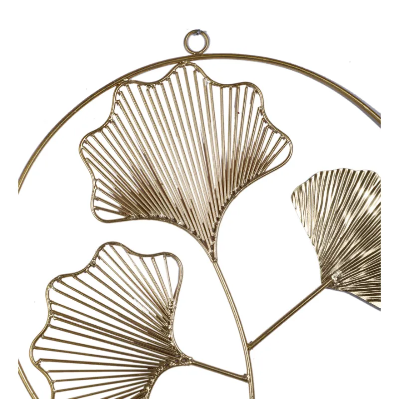 Golden Leaves Ring Wall Decor | Gold | Set of 3 | 15 x 15 x 1 inches