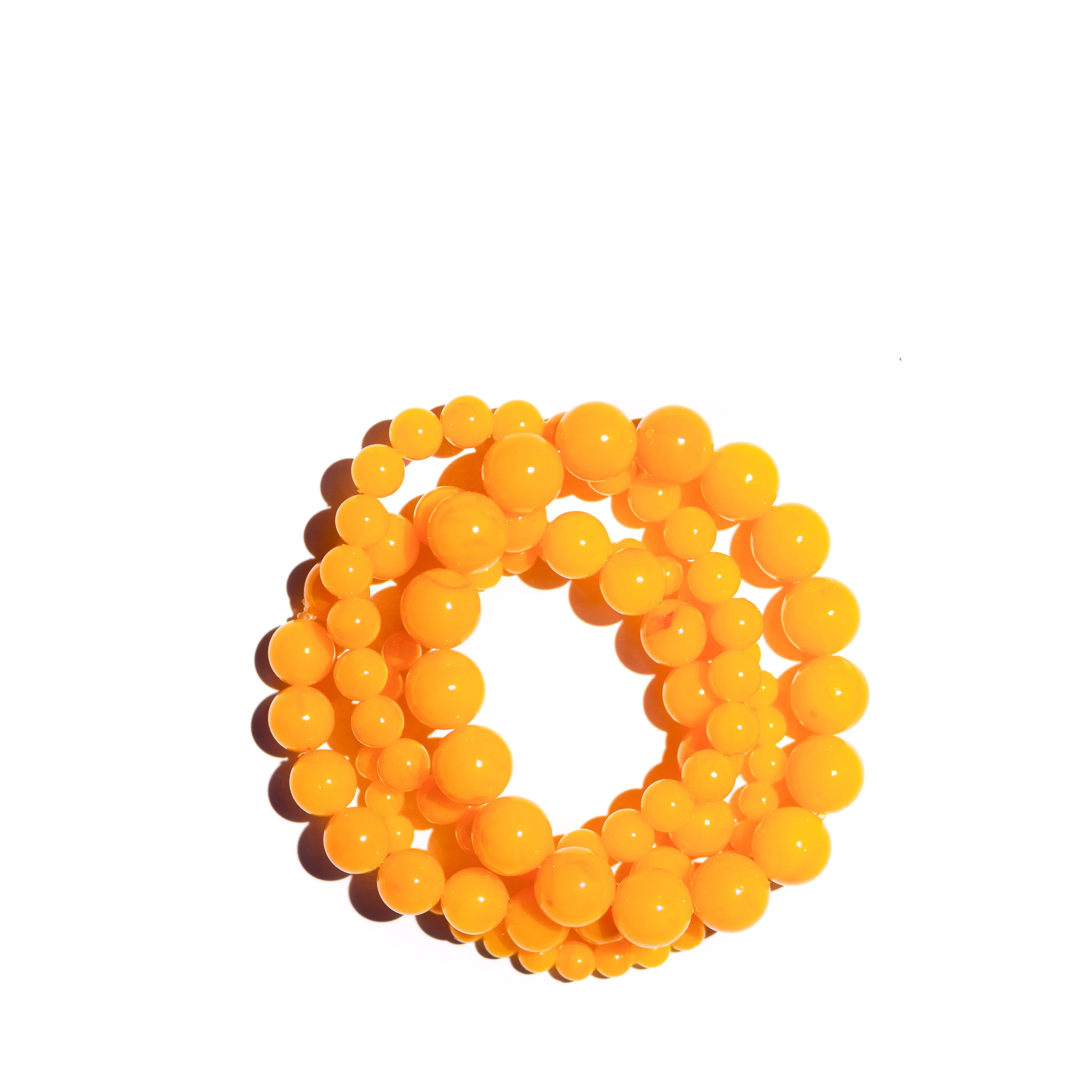 Golden Yellow Marbled Stack & Stretch Bracelets Set