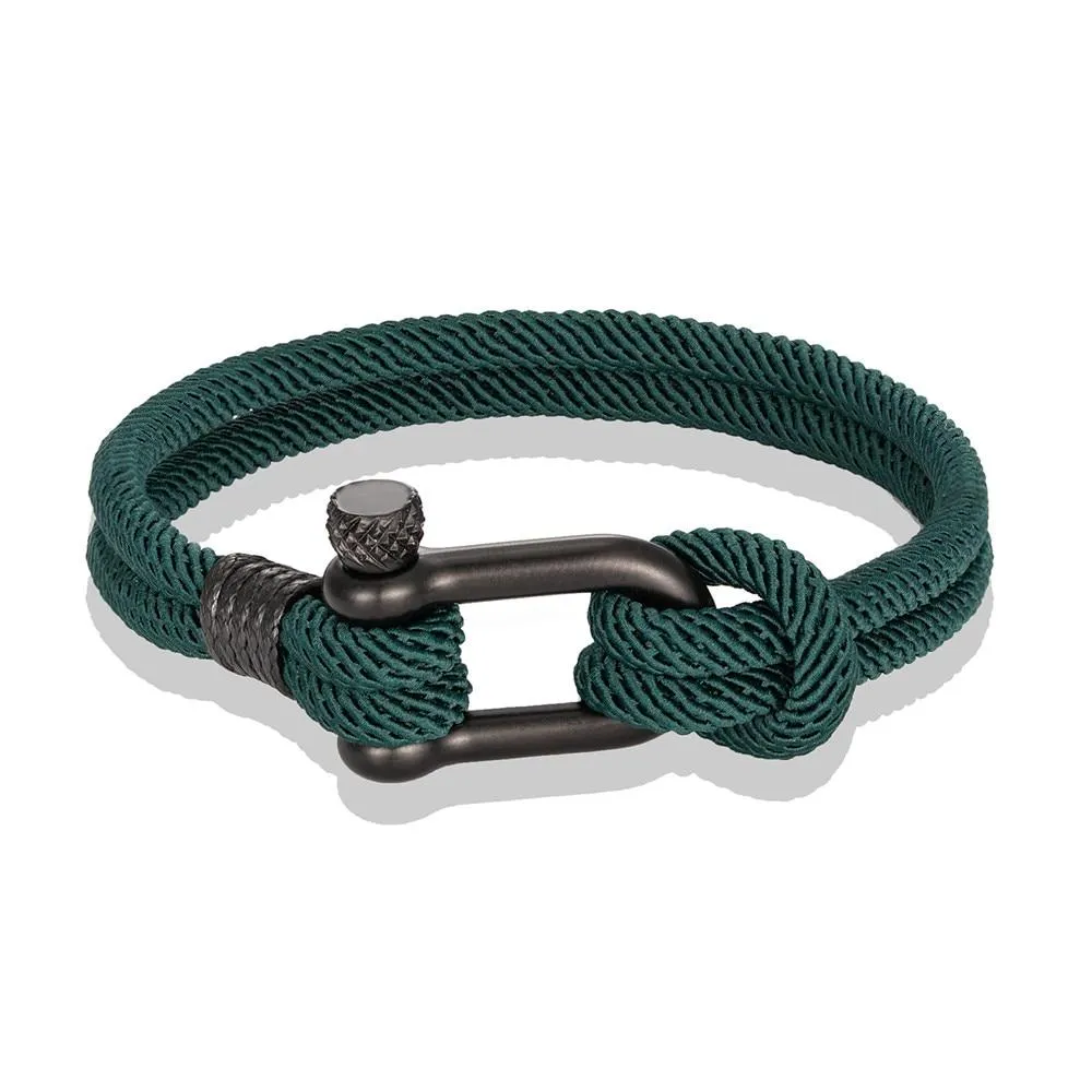 Gordi Dark U-Shape Shackle Solid Rope Bracelet