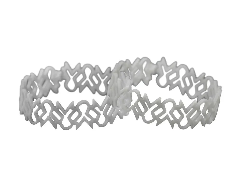 Gray Ribbon Shaped Silicone Bracelets