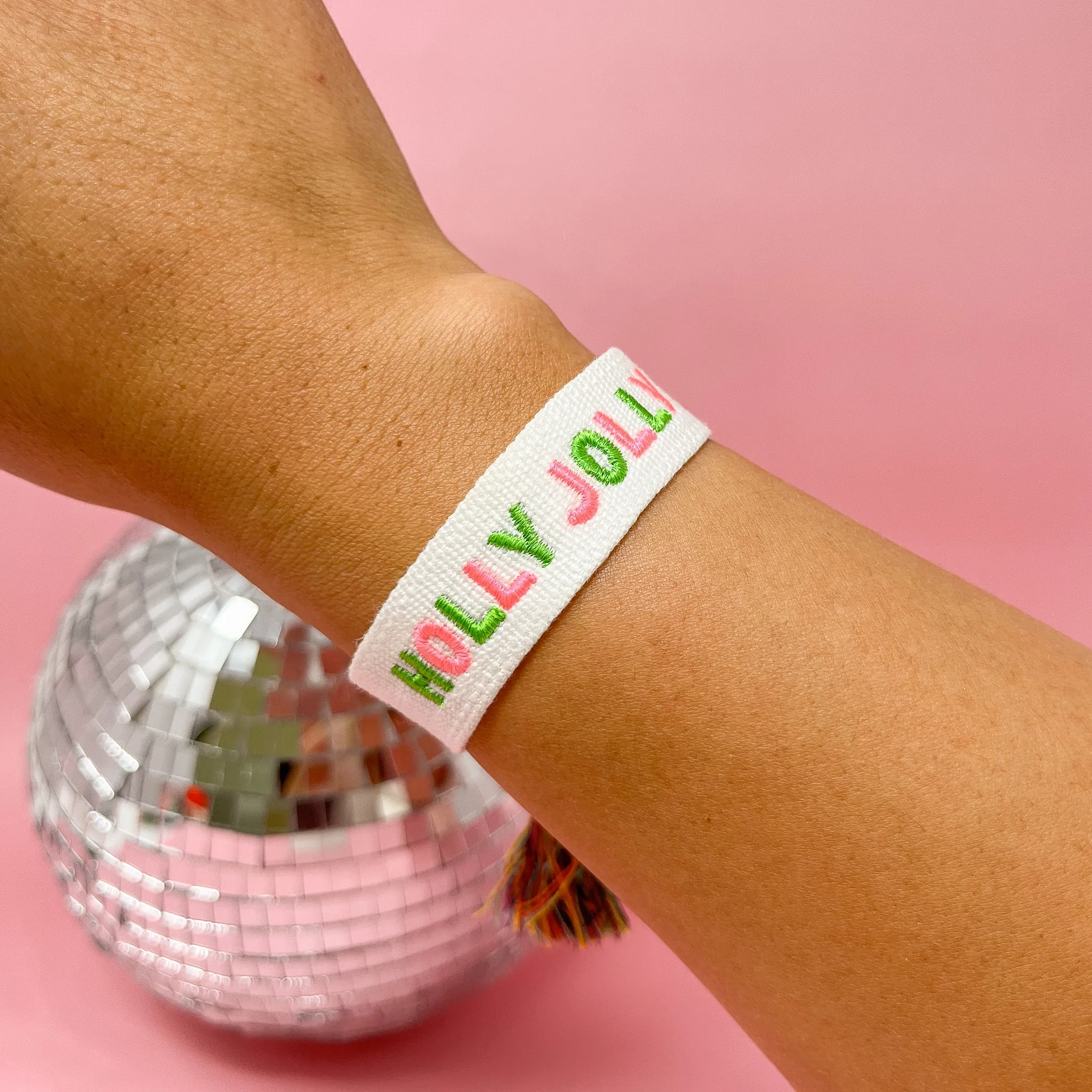 Holly Jolly Woven Word Bracelets