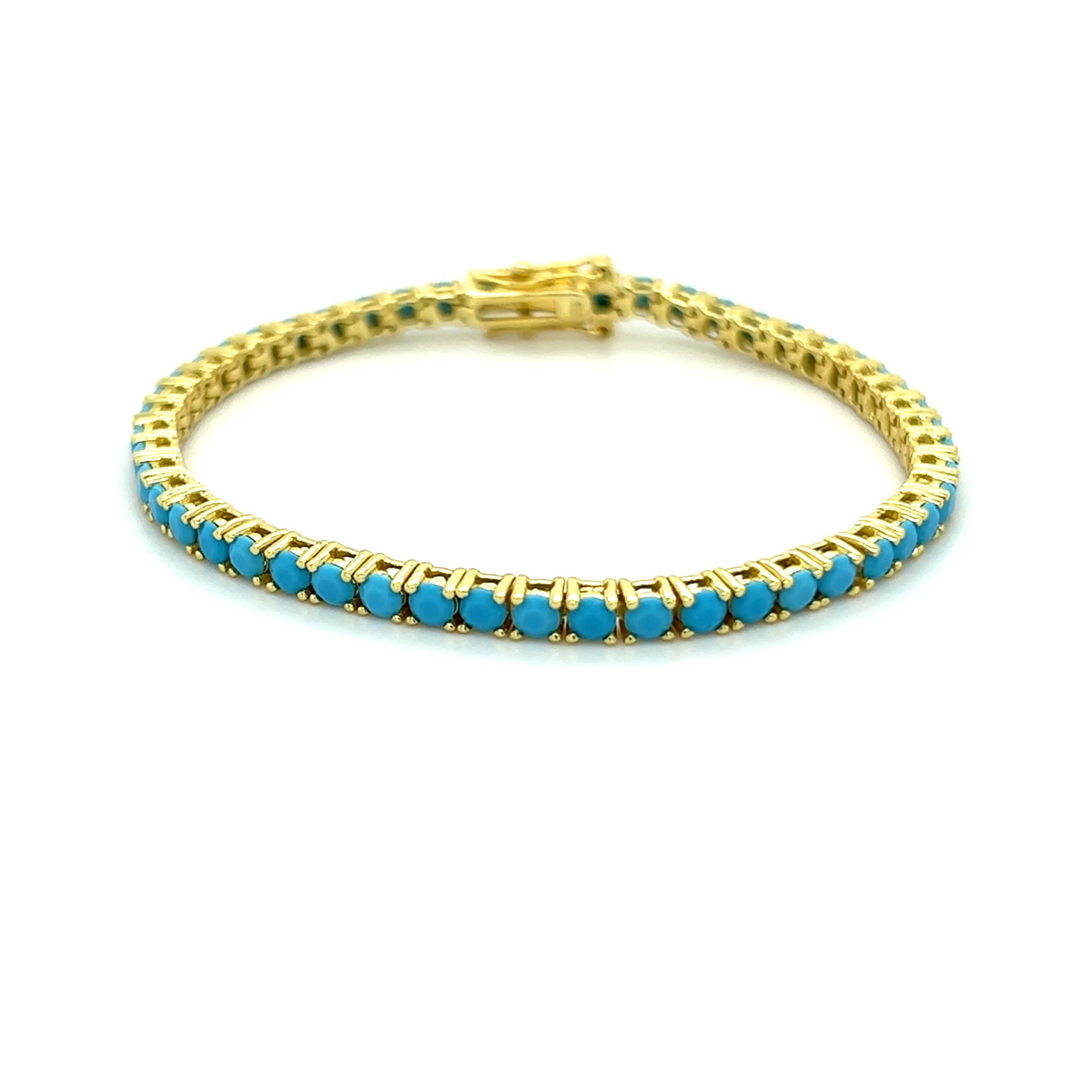 Ibiza Turquoise CZ’s 4 Prong Tennis Bracelet