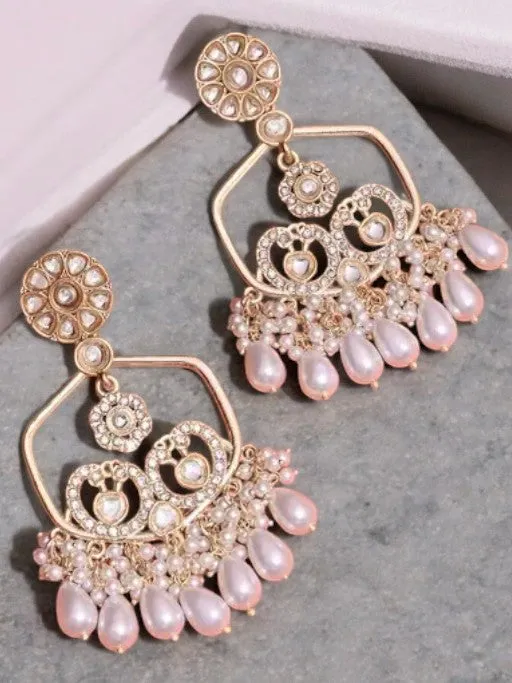 Indian Pearl Drop Earrings Kundan Set, Pakistani Pearl kundan, Indian Jewelry Set, Drops Earrings