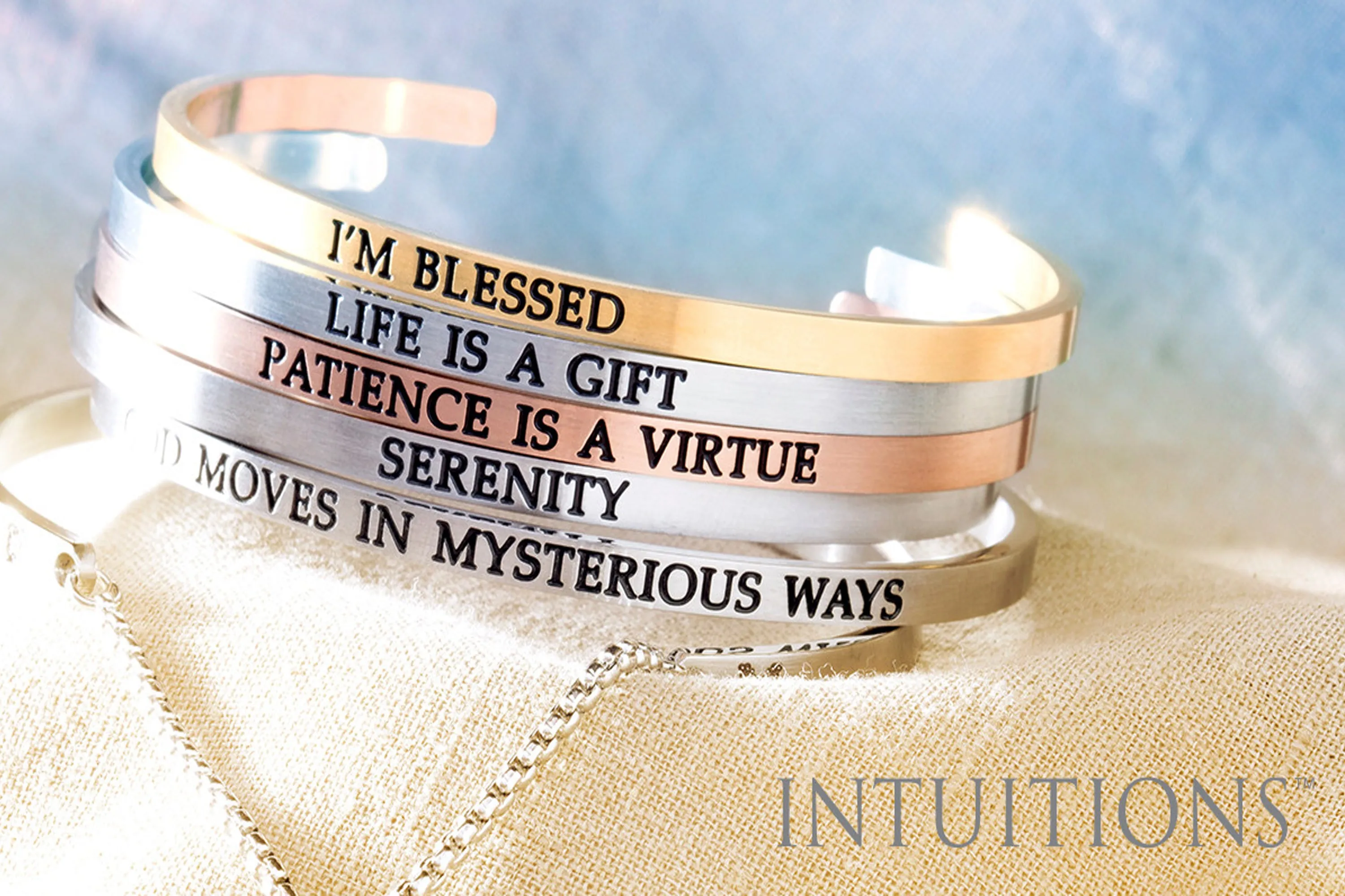 Intuitions Stainless Steel A GREAT ATTITUDE MEANS A GREAT DAY Diamond Accent Adjustable Bracelet