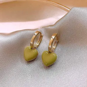 Just Lil Things Green  Hoop Earrings jlt12089