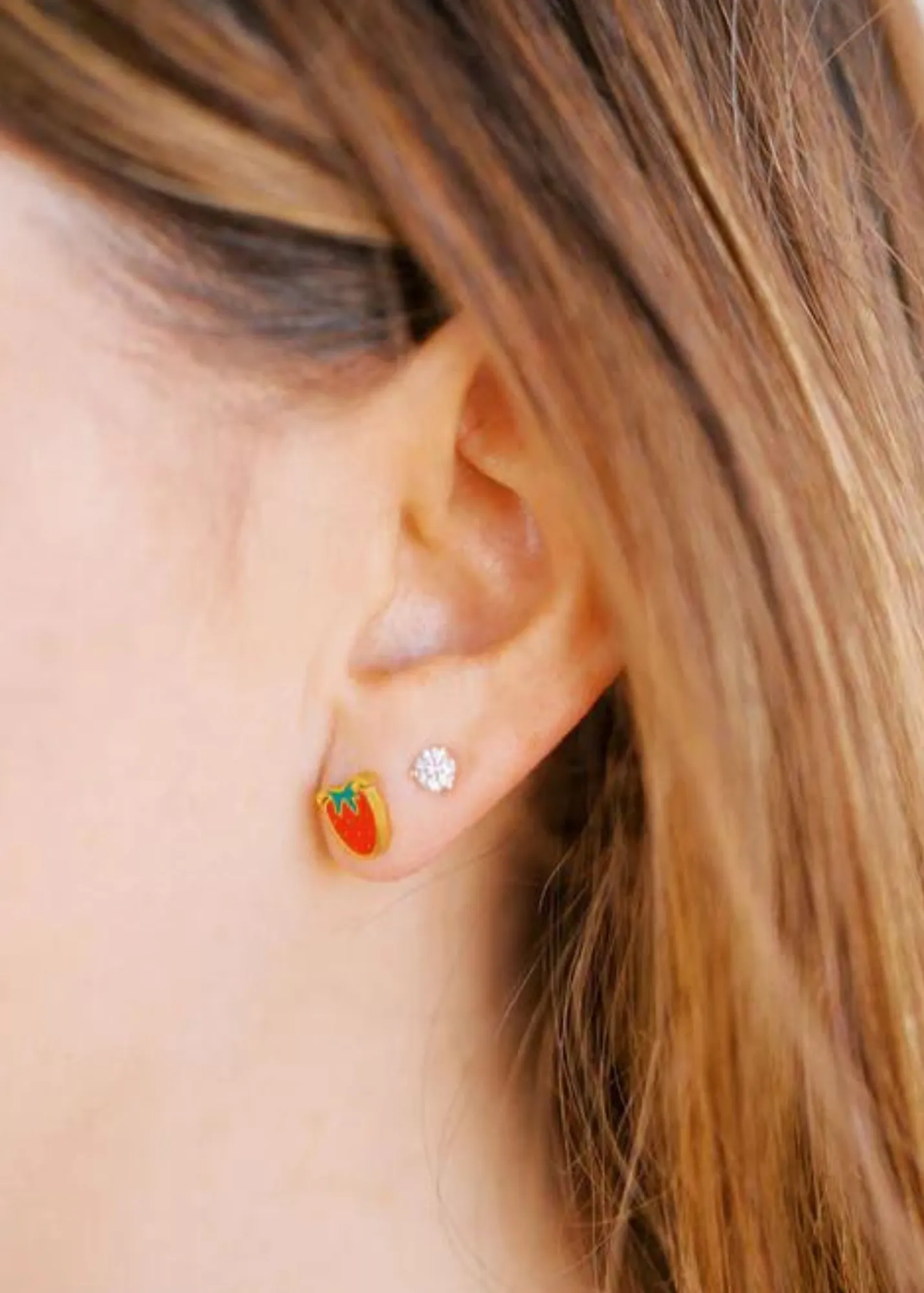 Linny Co. - Strawberry Shortcake Flatback Stud Earrings