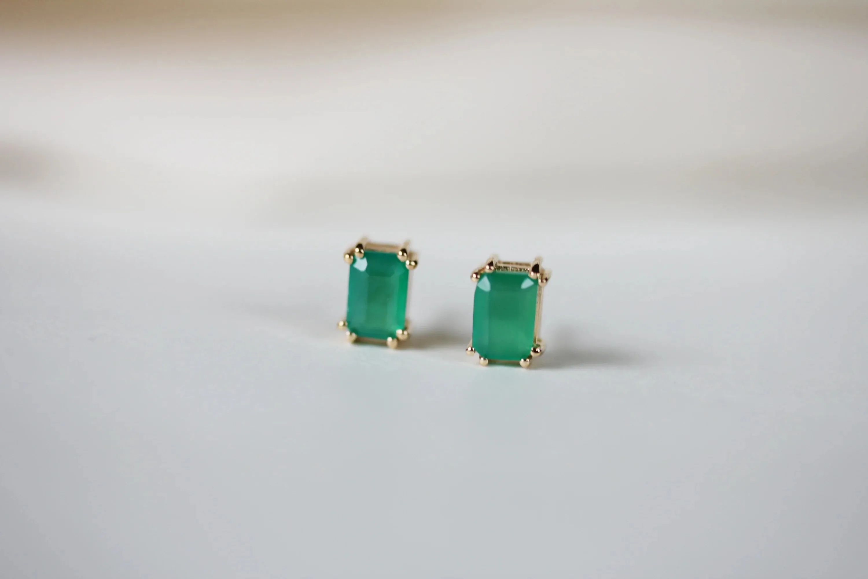 Little Gold Lake Studs (Green Onyx)