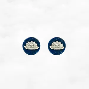 Lotus Lapis Studs