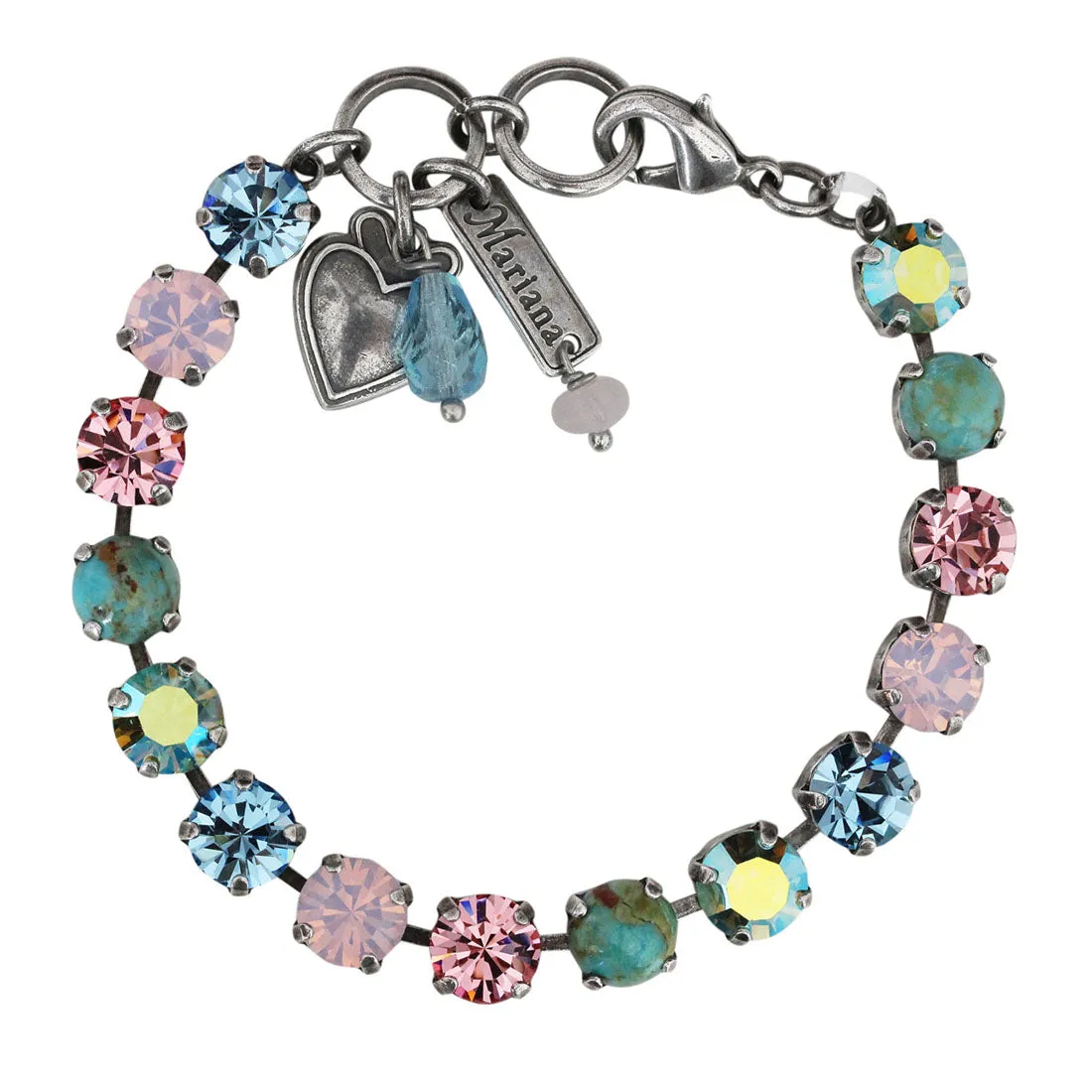 Mariana "Summer Fun" Silver Plated Must-Have Everyday Crystal Tennis Bracelet, 4252 M75-2