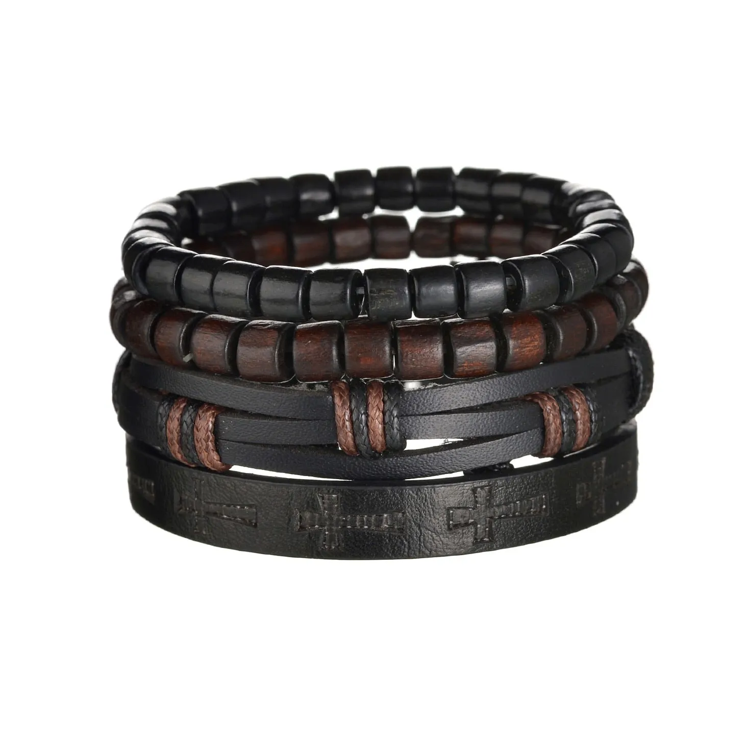 Mens Gothic Layered Bracelet