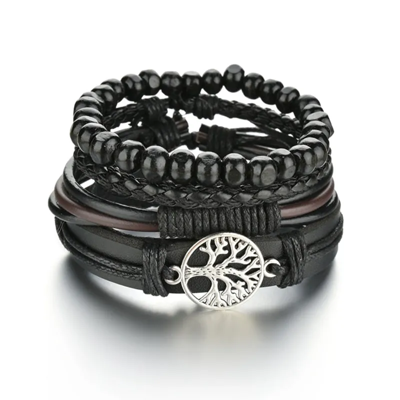 Mens Gothic Layered Bracelet