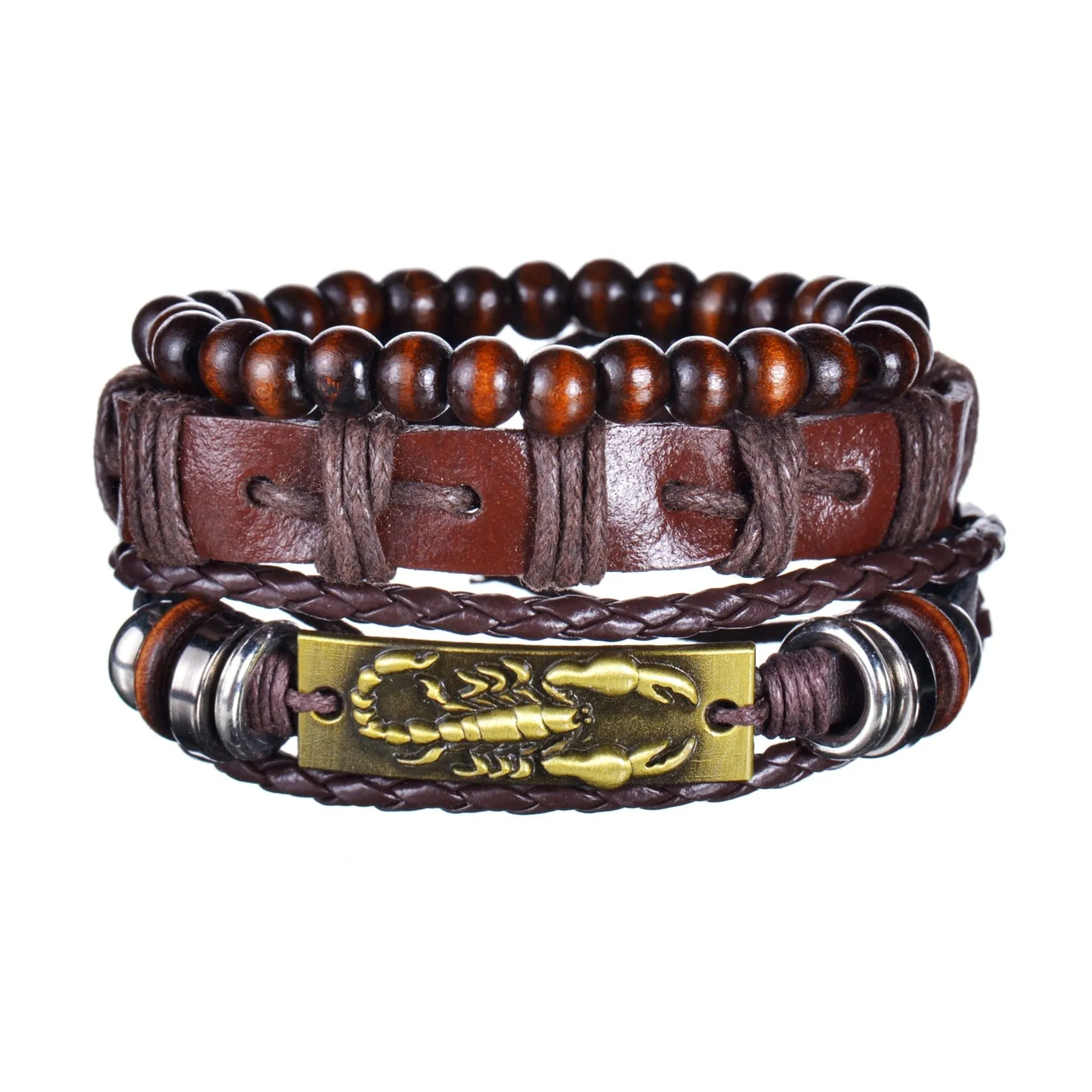 Mens Gothic Layered Bracelet