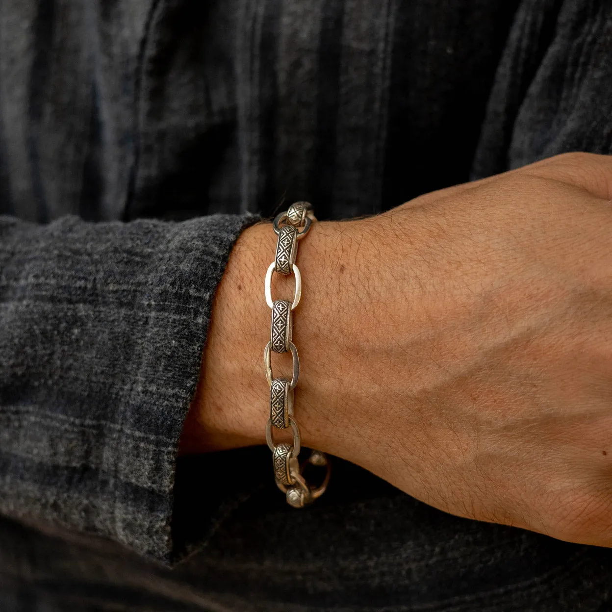 Men's Silver Link Chain Bracelet