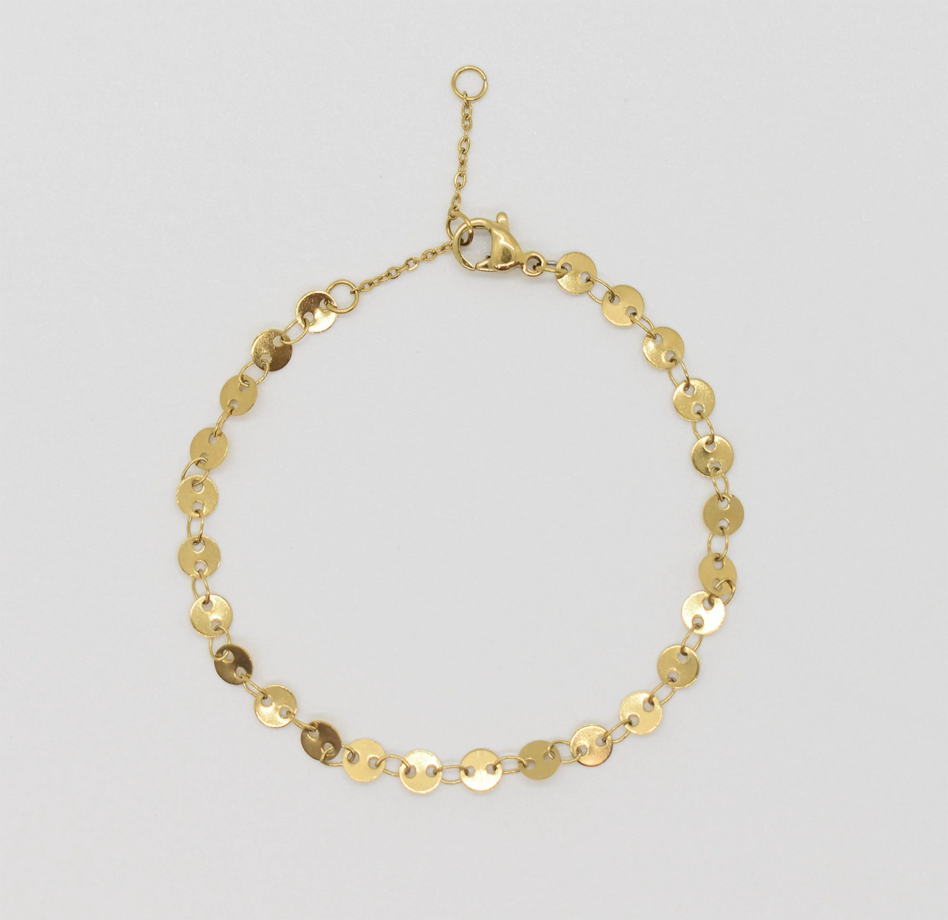 MICHELLE GOLD DISC CHAIN BRACELET