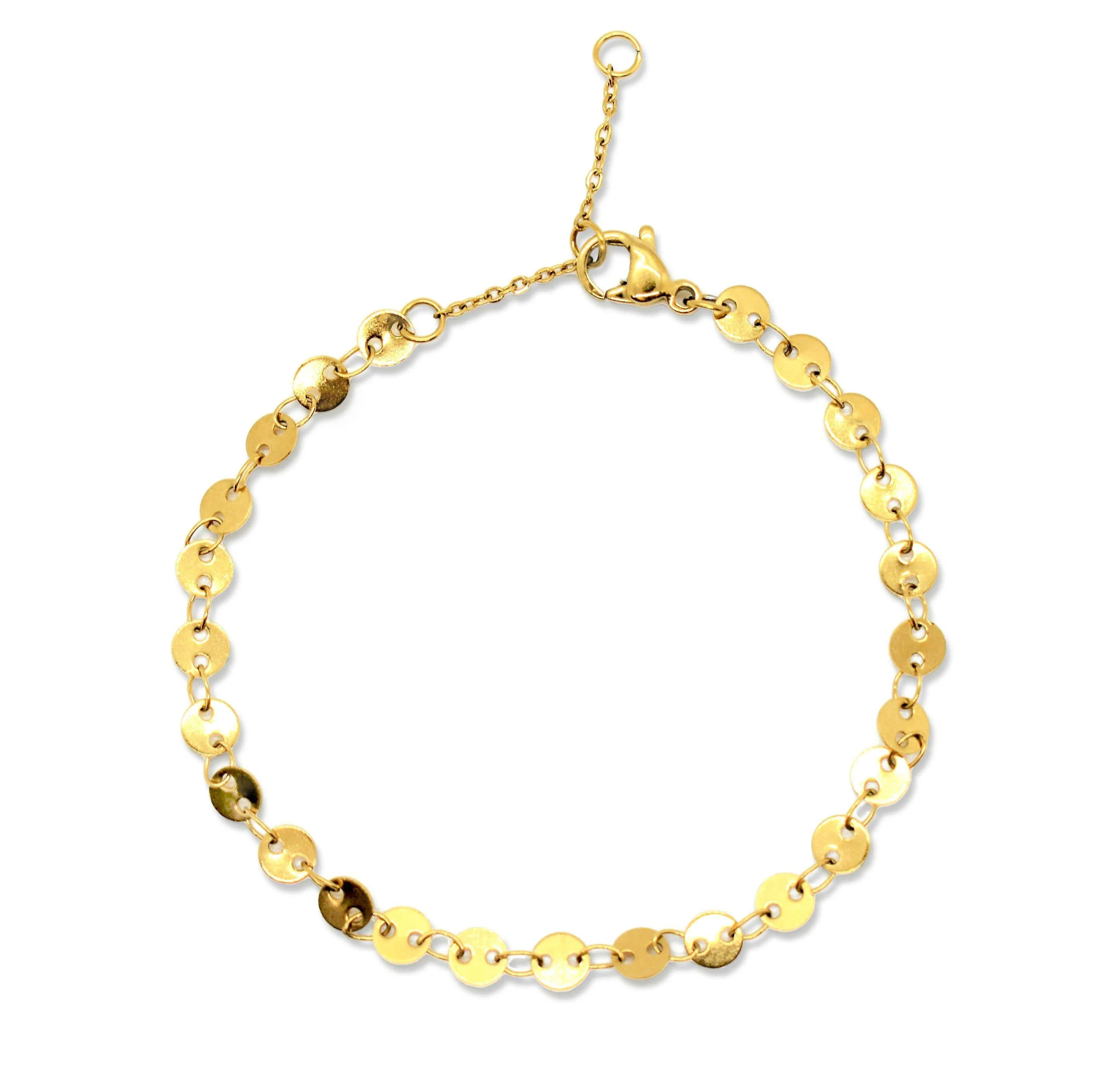 MICHELLE GOLD DISC CHAIN BRACELET