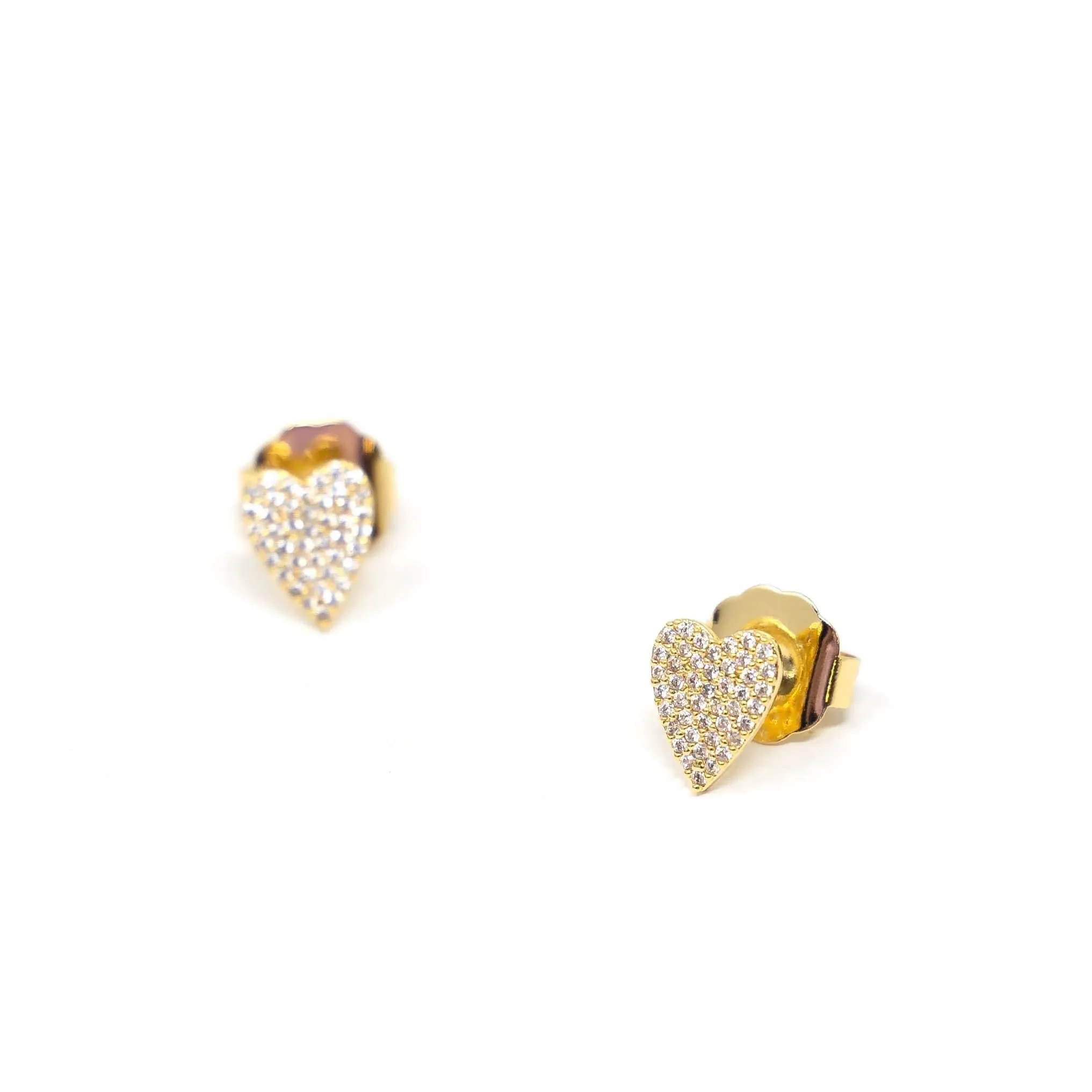 Moody Heart Studs in Clear Crystal