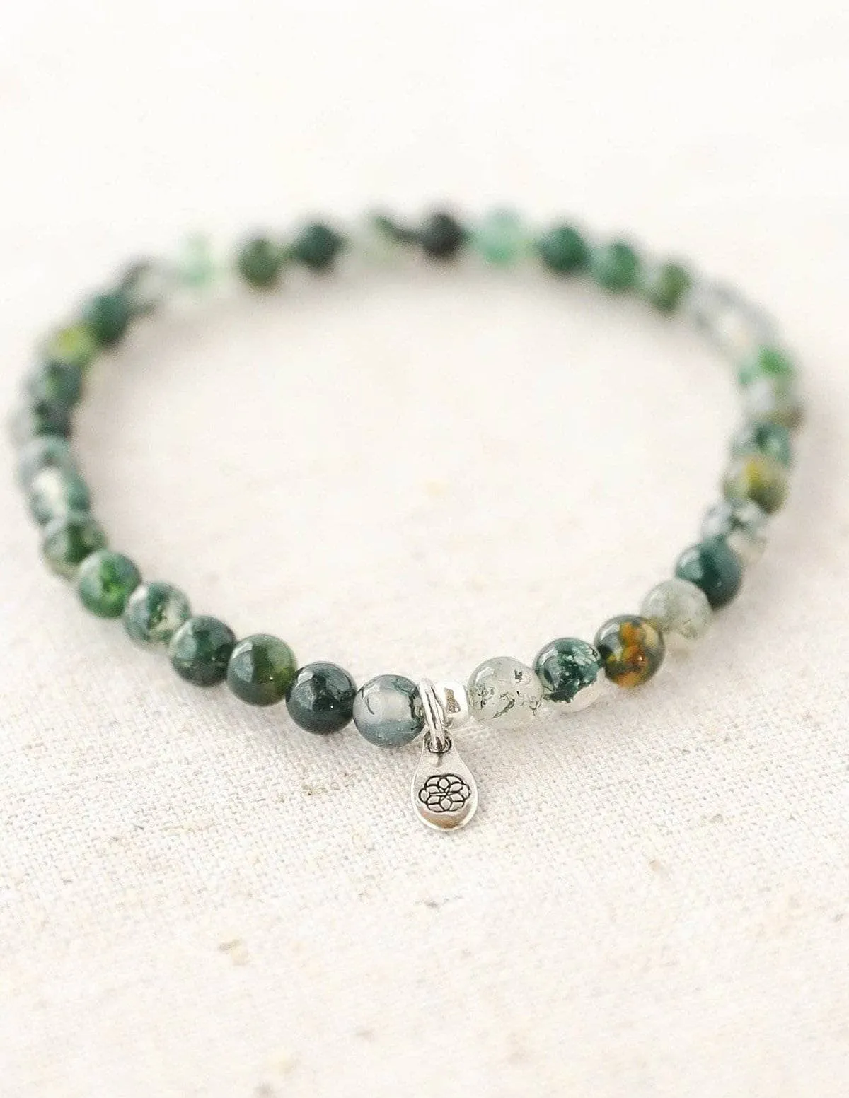 Moss Agate Mini Gemstone Bracelet