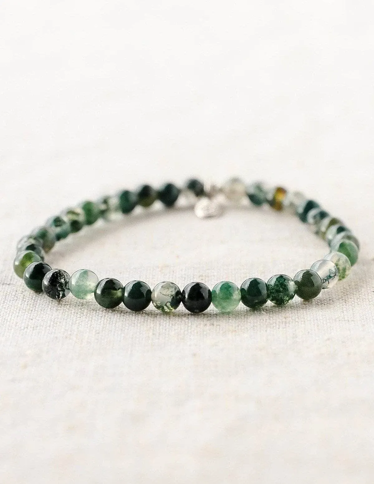 Moss Agate Mini Gemstone Bracelet