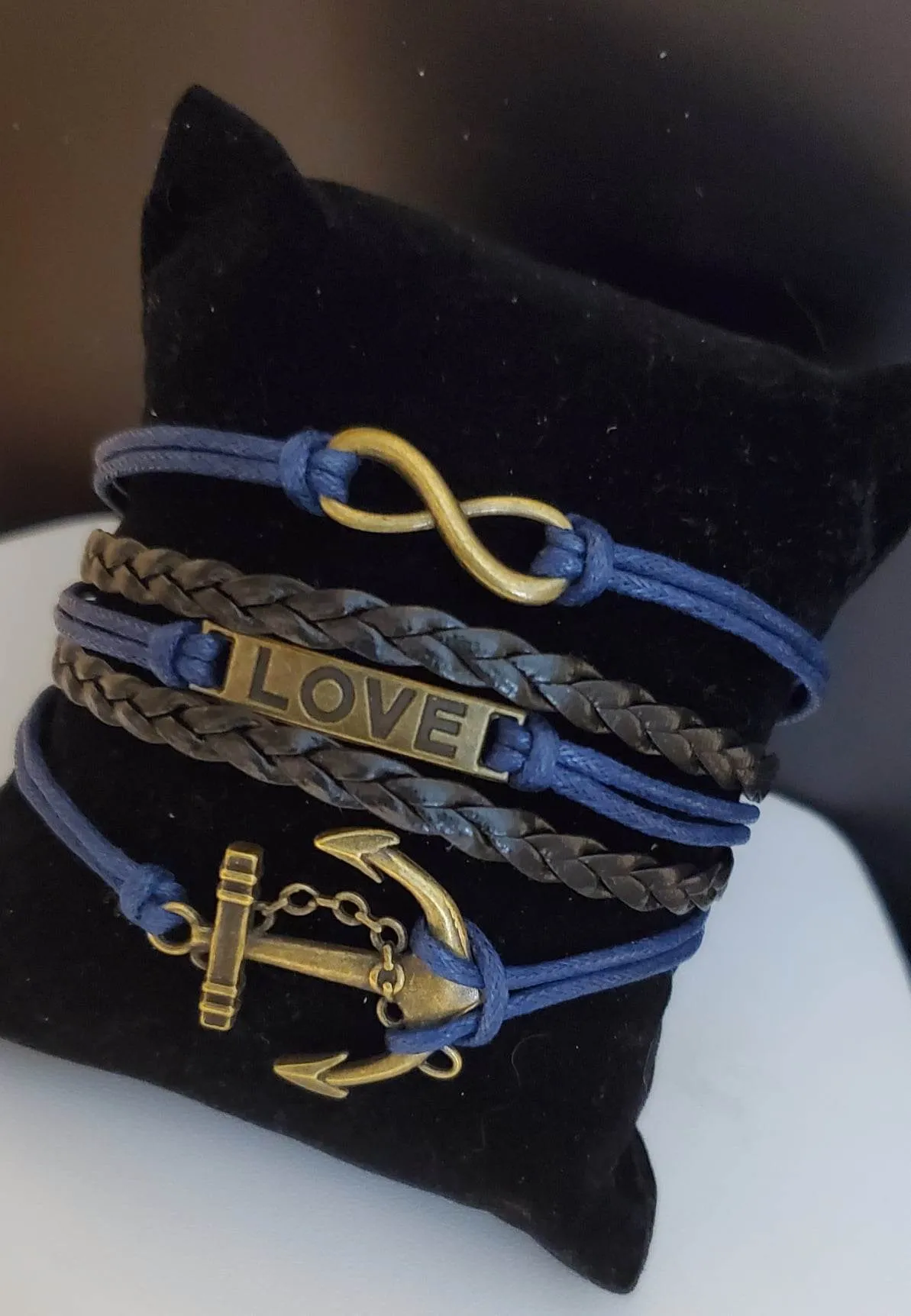 Navy and Black Marine Love Bracelet