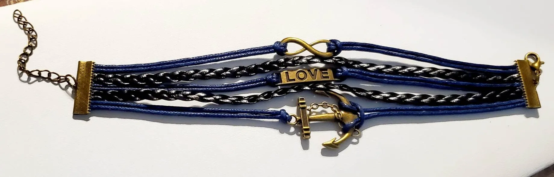 Navy and Black Marine Love Bracelet