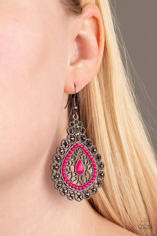 Paparazzi Earring ~ Carnival Courtesan - Pink