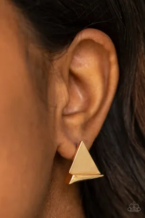 Paparazzi Earring ~ Die TRI-ing - Gold