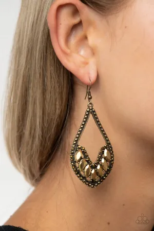 Paparazzi Earring ~ Ethereal Expressions - Brass