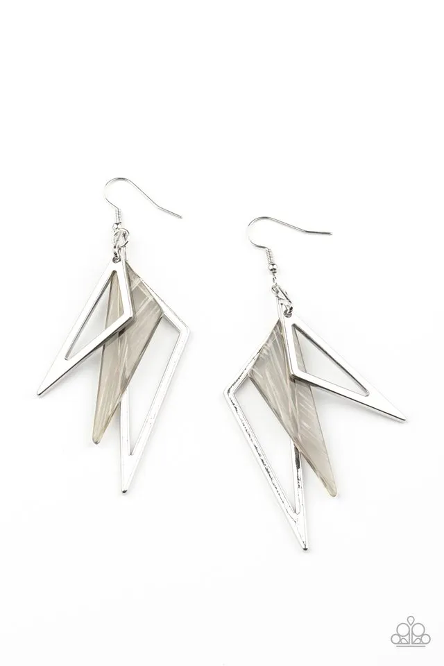 Paparazzi Earring ~ Evolutionary Edge - Silver