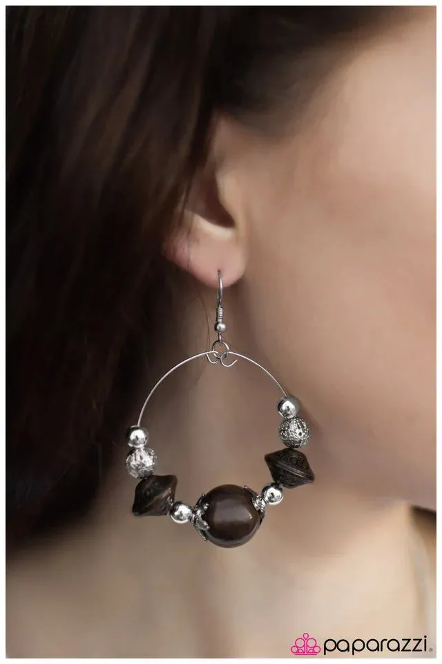 Paparazzi Earring ~ Move Along - Brown