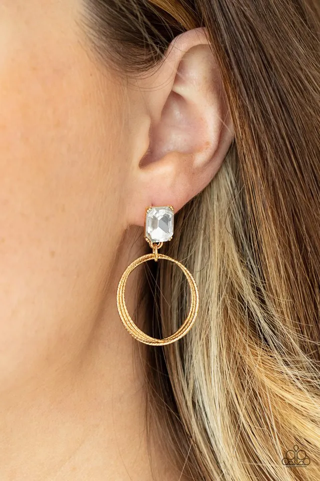 Paparazzi Earring ~ Prismatic Perfection - Gold